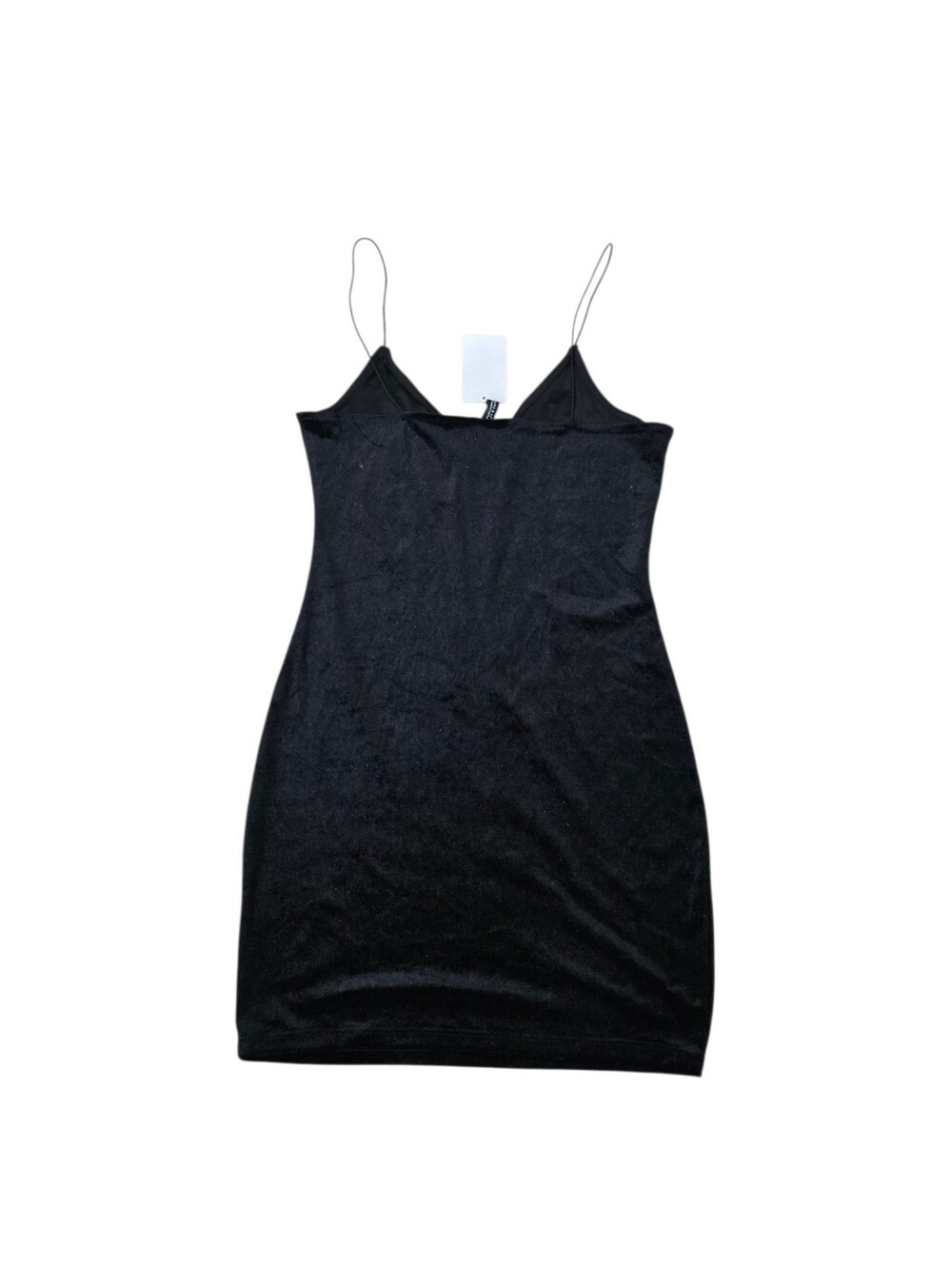 H&M Black Velvet Glitter Bodycon Mini Dress Women’s Small Y2K Party Goth - Picture 3 of 6